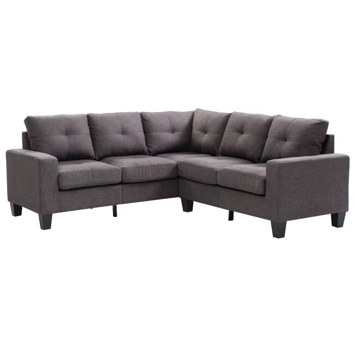 L-Shape Sectional Sofa: 14 - Piece Upholstered Sectional(Ash Gray)