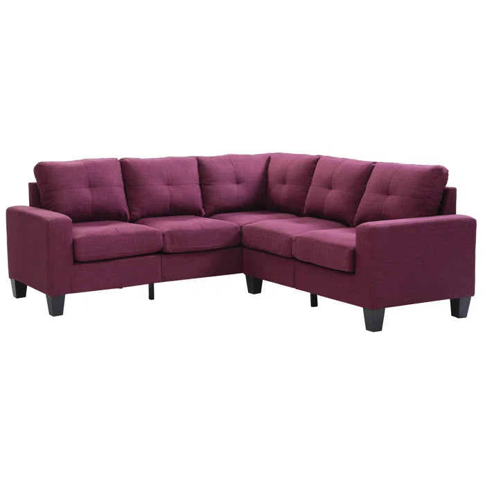 L-Shape Sofa: 14 - Piece Upholstered Sectional(Berry)
