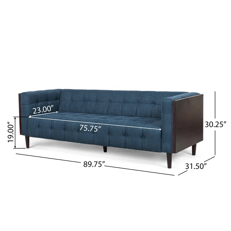 THE CASA ORO® Designer Sofa Set: 3 - Piece Stylish and Comfortable Living Room Set(Blue Polyester)