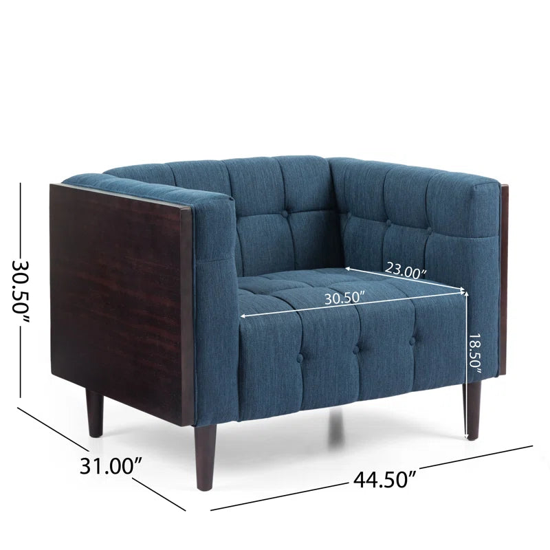 THE CASA ORO® Designer Sofa Set: 3 - Piece Stylish and Comfortable Living Room Set(Blue Polyester)