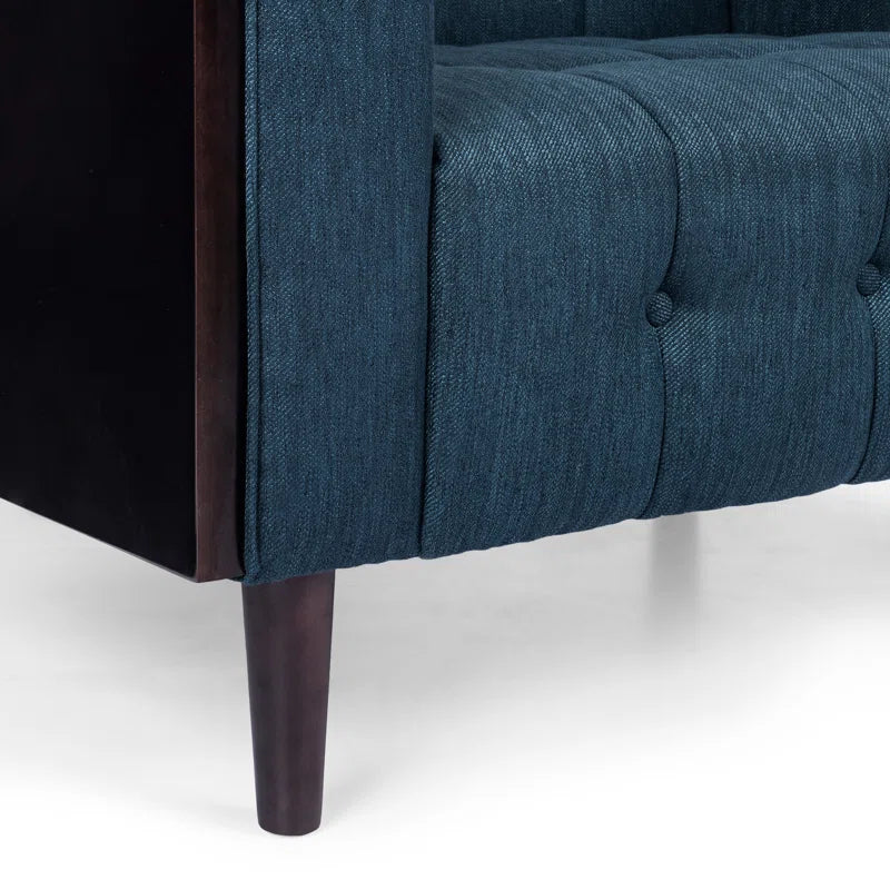 THE CASA ORO® Designer Sofa Set: 3 - Piece Stylish and Comfortable Living Room Set(Blue Polyester)