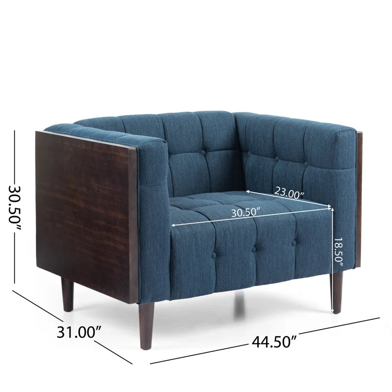 THE CASA ORO® Designer Sofa Set: 3 - Piece Stylish and Comfortable Living Room Set(Blue Polyester)