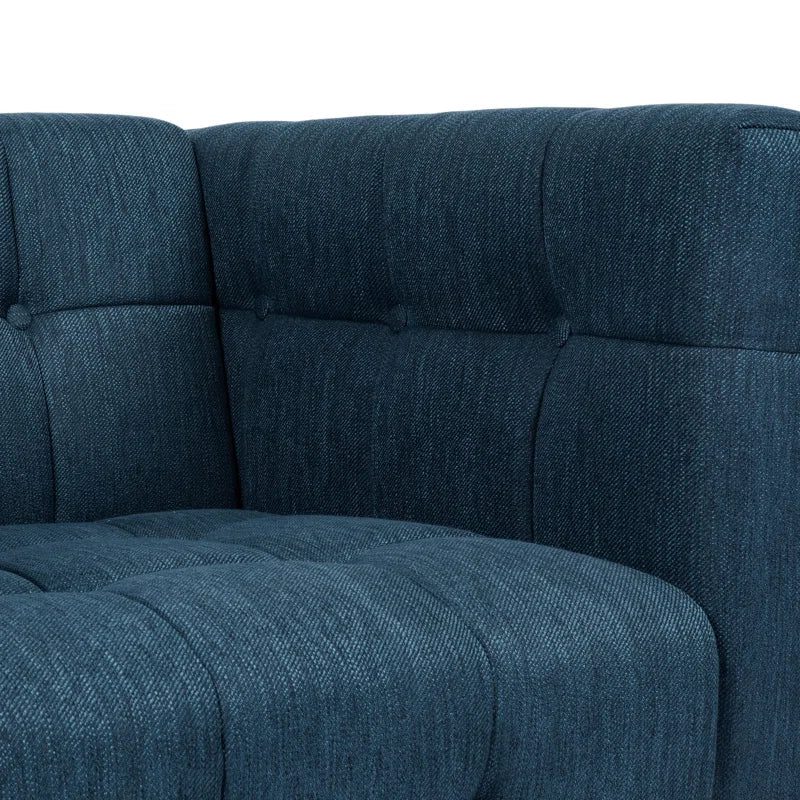THE CASA ORO® Designer Sofa Set: 3 - Piece Stylish and Comfortable Living Room Set(Blue Polyester)