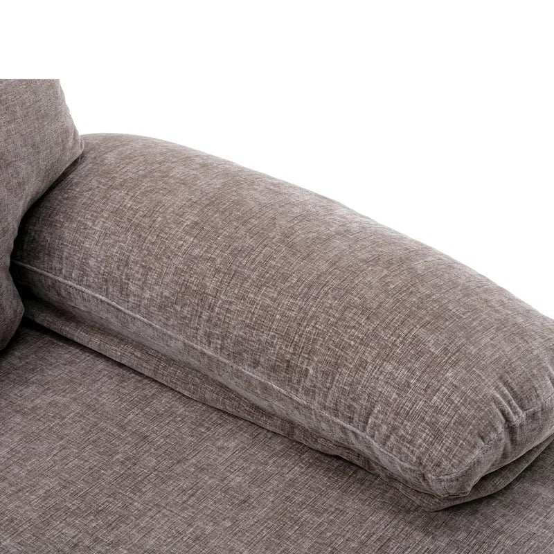U-Shape Sectional Sofa: 110.6" Wide 3-Piece Upholstered Sectional with Chaise Longue(Gray Polyester)