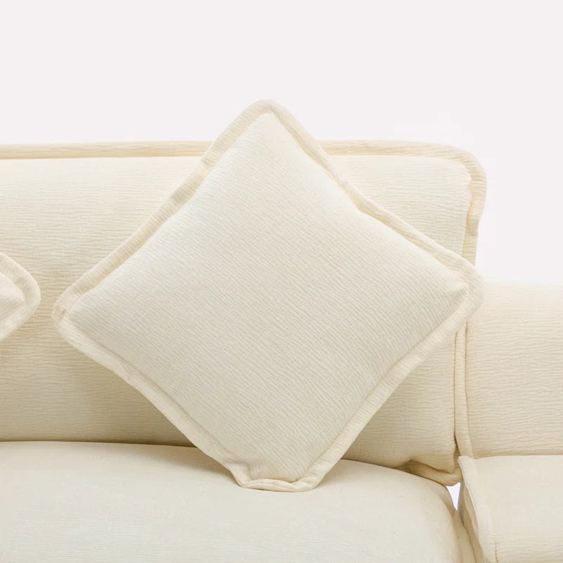 U-Shape Sectional Sofa: 4-Piece Cozy Modular Sectional Blend with Double Cushion Design(Beige Chenille)