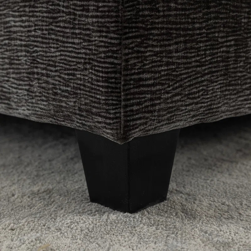 U-Shape Sectional Sofa: 4-Piece Cozy Modular Sectional Blend with Double Cushion Design(Black Chenille)
