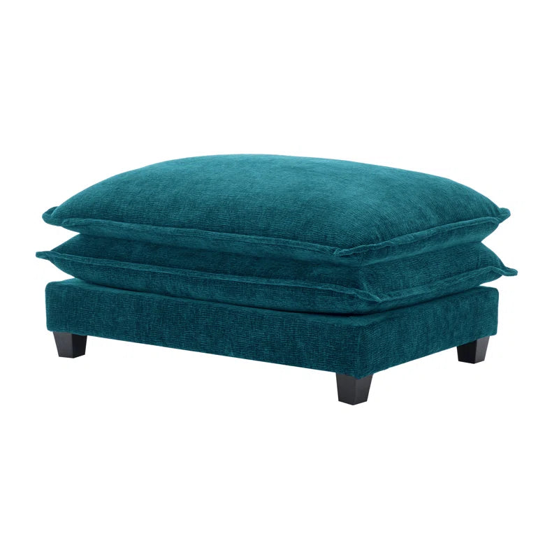 U-Shape Sectional Sofa: 4-Piece Cozy Modular Sectional Blend with Double Cushion Design(Green Chenille/Polyester Blend)
