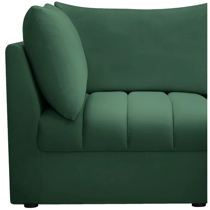 L-Shape Sectional Sofa: 5 - Piece Jacob Velvet Modular Sectional(Green Velvet)