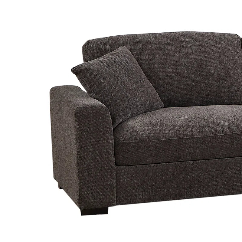 6 Seater Sofa: 6 Seater Reversible Upholstered Corner Sectional Sofa(Dark Gray Polyester Blend)