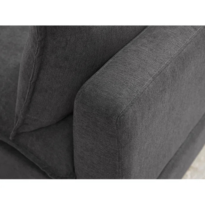 8 Seater Sofa: 8 - Piece Modular Upholstered Sectional Sofa(Dark Gray Polyester)