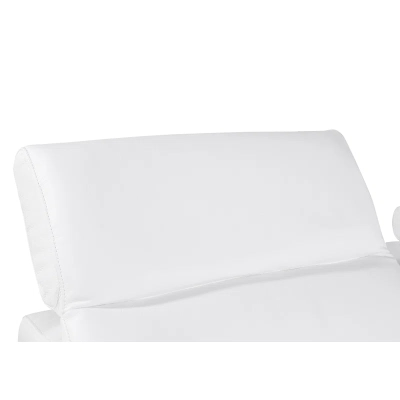 L-Shape Sectional Sofa: 8 - Piece Top Grain Italian Leather Power Reclining Sectional(White Gray Genuine Leather)