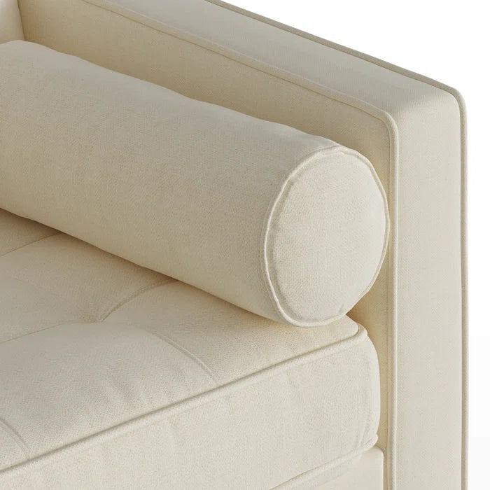 L-Shape Sectional Sofa: 84" Wide Reversible Sofa and Chaise Sectional(Beige Fabric)