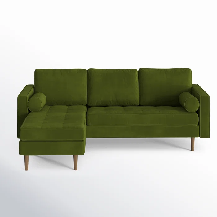 L-Shape Sectional Sofa: 84" Wide Reversible Sofa and Chaise Sectional(Bella Forest Performance Velvet)
