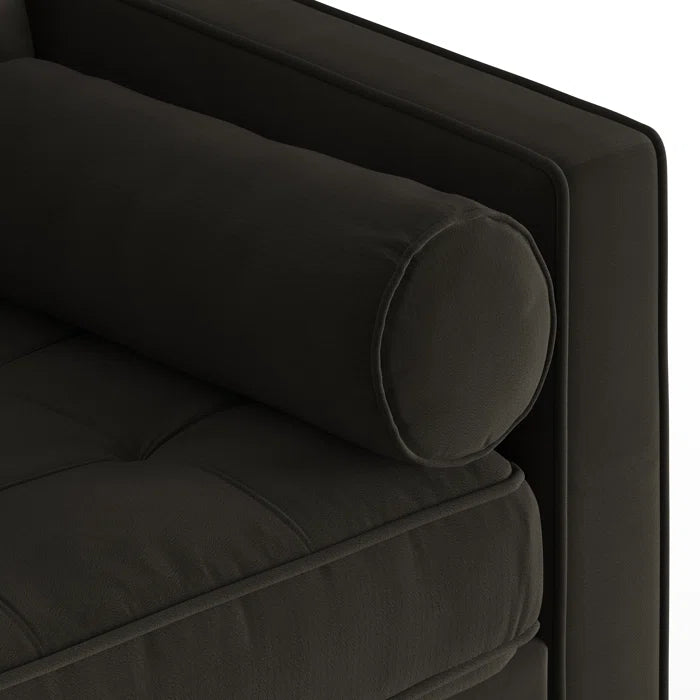 L-Shape Sectional Sofa: 84" Wide Reversible Sofa and Chaise Sectional(Bella Smoke Performance Velvet)