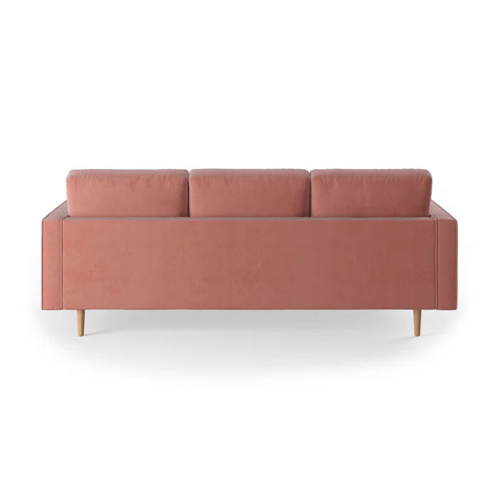 L-Shape Sectional Sofa: 84" Wide Reversible Sofa and Chaise Sectional(Blush Velvet)