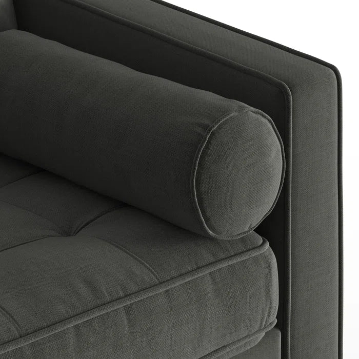 L-Shape Sectional Sofa: 84" Wide Reversible Sofa and Chaise Sectional(Charcoal Fabric)