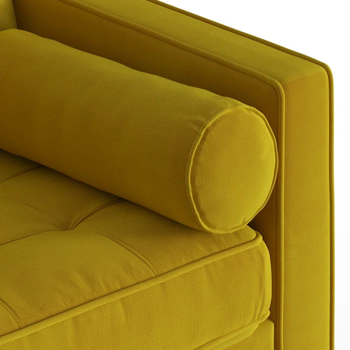 L-Shape Sectional Sofa: 84" Wide Reversible Sofa and Chaise Sectional(Gold Performance Velvet)