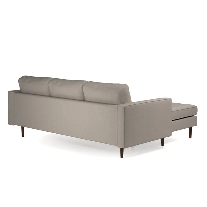 L-Shape Sectional Sofa: 84" Wide Reversible Sofa and Chaise Sectional(Gray Fabric)