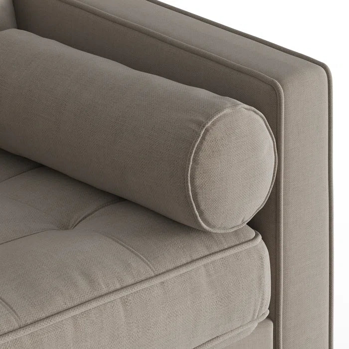 L-Shape Sectional Sofa: 84" Wide Reversible Sofa and Chaise Sectional(Gray Fabric)