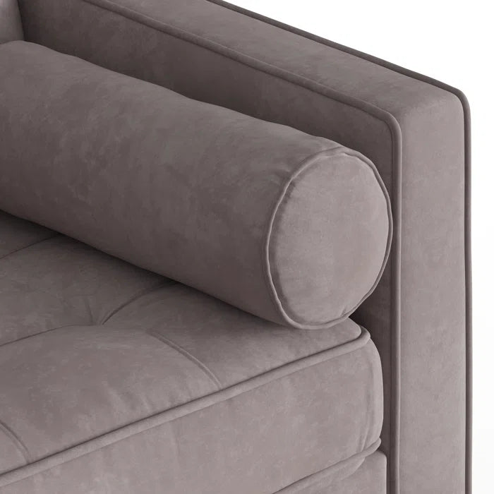 L-Shape Sectional Sofa: 84" Wide Reversible Sofa and Chaise Sectional(Platinum Velvet)