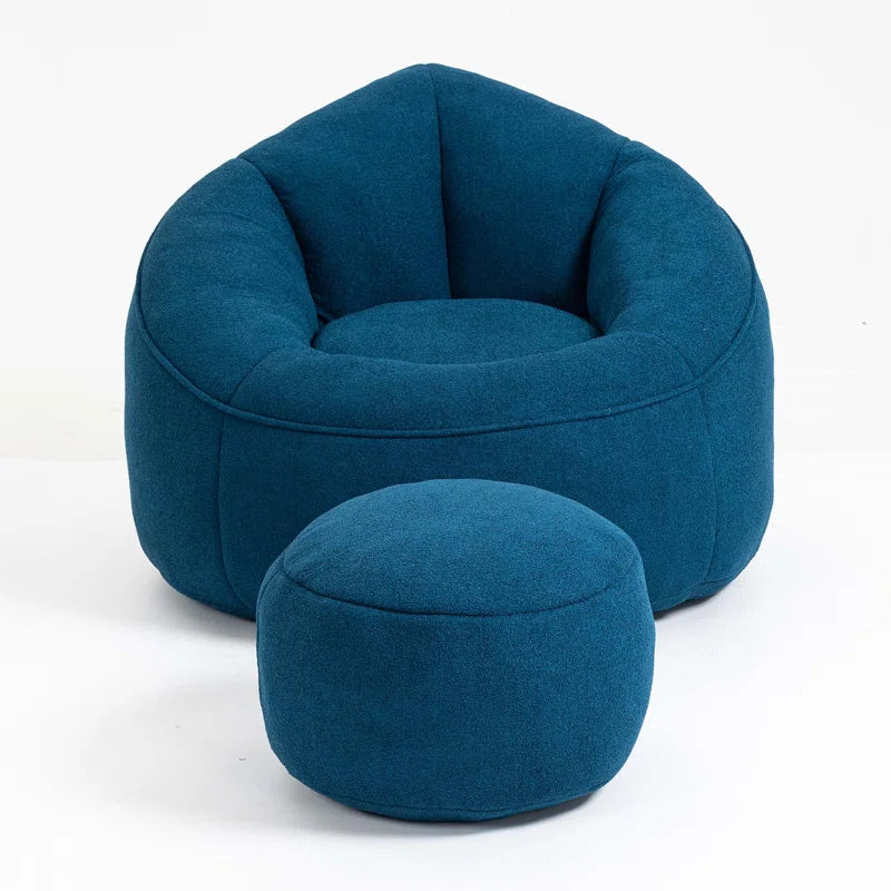 THE CASA ORO® Adult Material Bean Bag Sofa Chair with High Pressure Foam(Blue Microfiber)