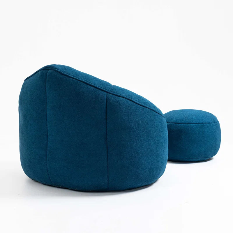 THE CASA ORO® Adult Material Bean Bag Sofa Chair with High Pressure Foam(Blue Microfiber)