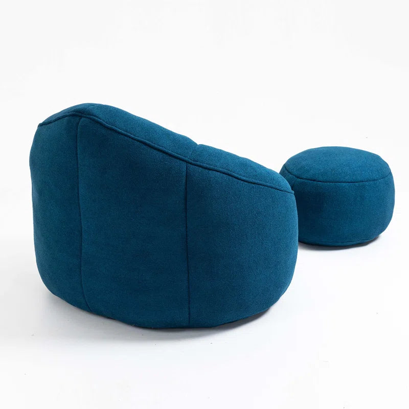 THE CASA ORO® Adult Material Bean Bag Sofa Chair with High Pressure Foam(Blue Microfiber)