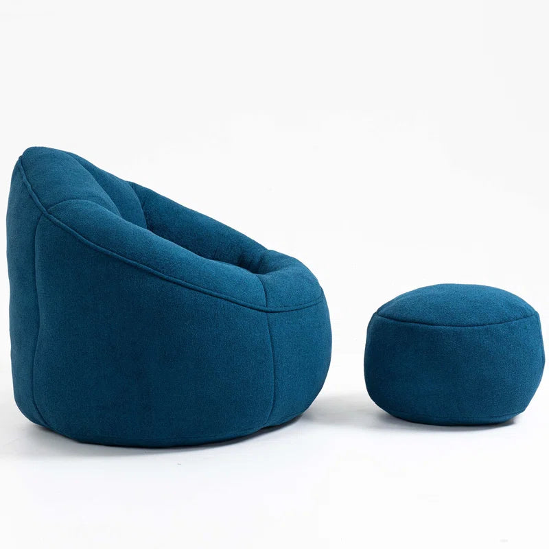 THE CASA ORO® Adult Material Bean Bag Sofa Chair with High Pressure Foam(Blue Microfiber)
