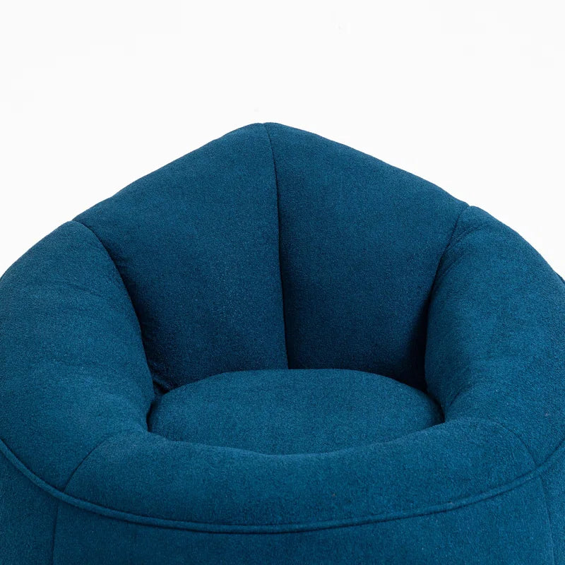 THE CASA ORO® Adult Material Bean Bag Sofa Chair with High Pressure Foam(Blue Microfiber)