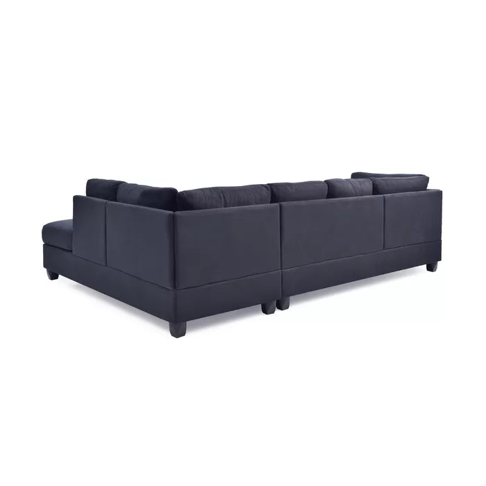 THE CASA ORO® L-Shape Sofa: Atlantis Reversible Sectional(Suede Black)