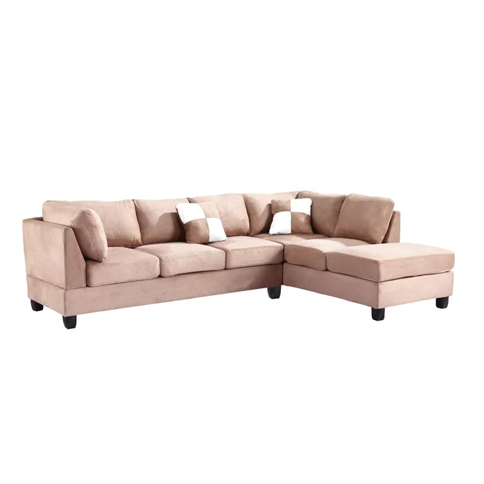 L-Shape Sectional Sofa: Atlantis Reversible Sectional(Suede Saddle)
