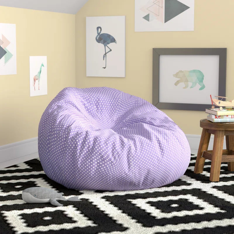 THE CASA ORO® Bean Bag Adults or Kids Classic Refillable Cotton(Lavender/White Cotton Twill)