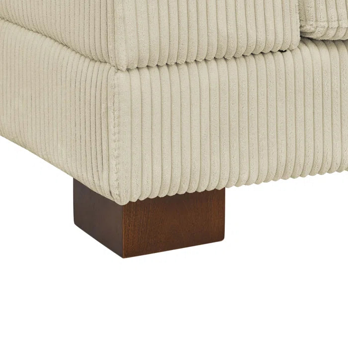 U- Shape Sofa: 7 - Piece 144" Wide Modular Corner Sectional(Beige Corduroy)