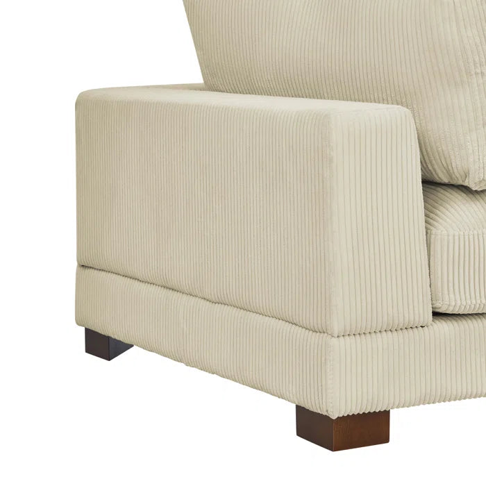U- Shape Sofa: 7 - Piece 144" Wide Modular Corner Sectional(Beige Corduroy)
