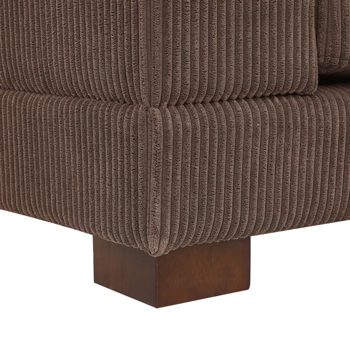 THE CASA ORO® U- Shape Sectional Sofa: 7 - Piece 144" Wide Modular Corner Sectional(Brown Corduroy)