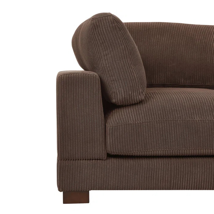 THE CASA ORO® U- Shape Sectional Sofa: 7 - Piece 144" Wide Modular Corner Sectional(Brown Corduroy)