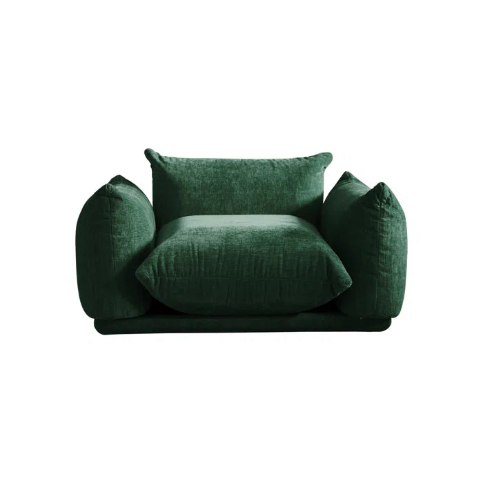 Sofa Chair : 50.39" Comfortable Chenilleyarn Fabric Sofa(Green Chenille)
