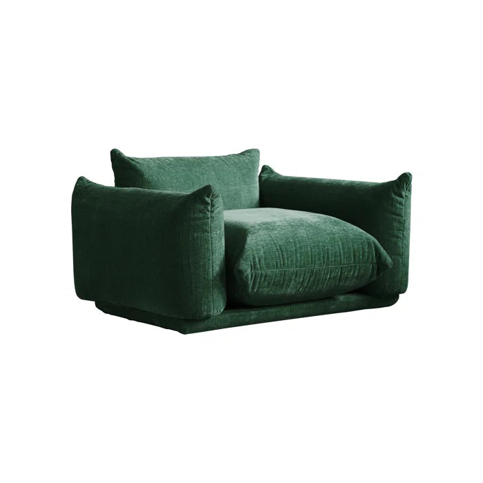 Sofa Chair : 50.39" Comfortable Chenilleyarn Fabric Sofa(Green Chenille)