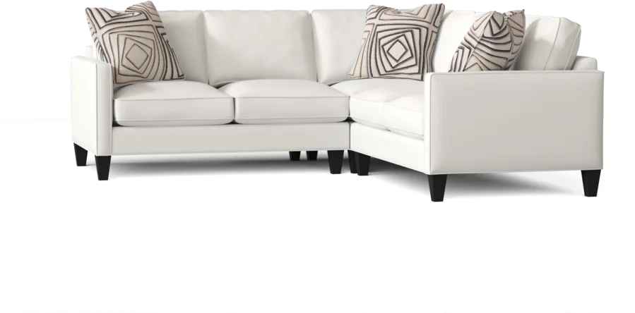 L-Shape Sectional Sofa: Contemporary Sectional Features Stylish with Petite Track Arms(Akiko Bone)