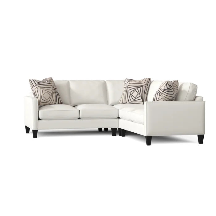L-Shape Sectional Sofa: Contemporary Sectional Features Stylish with Petite Track Arms(Akiko Bone)