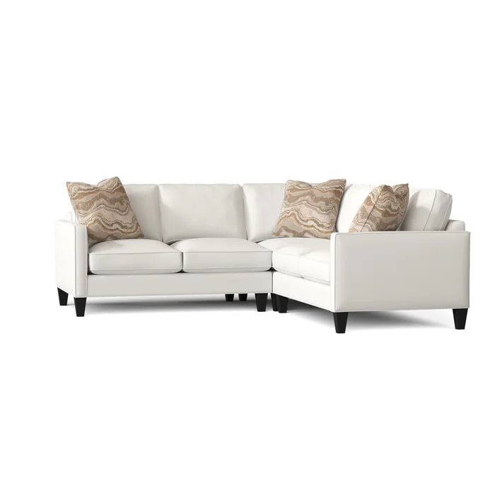 L-Shape Sectional Sofa: Contemporary Sectional Features Stylish with Petite Track Arms(Akiko Bone)