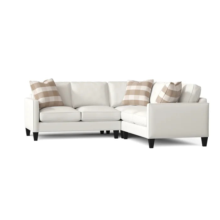 L-Shape Sectional Sofa: Contemporary Sectional Features Stylish with Petite Track Arms(Akiko Bone)