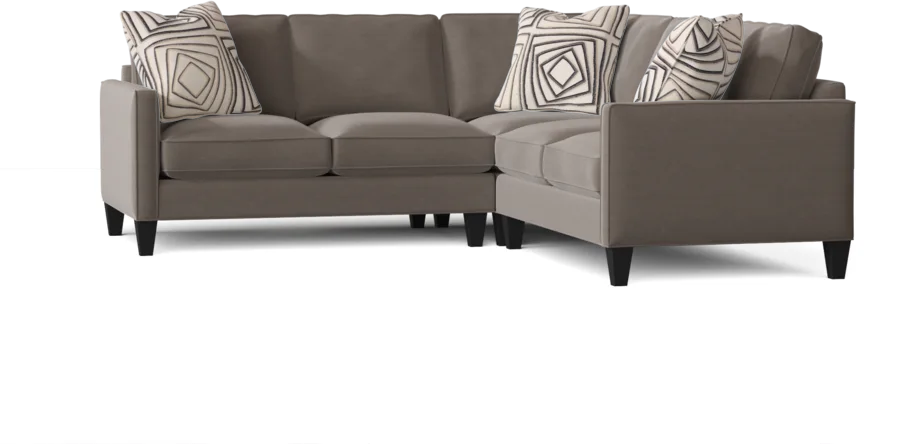L-Shape Sectional Sofa: Contemporary Sectional Features Stylish with Petite Track Arms(Akiko Cobblestone)