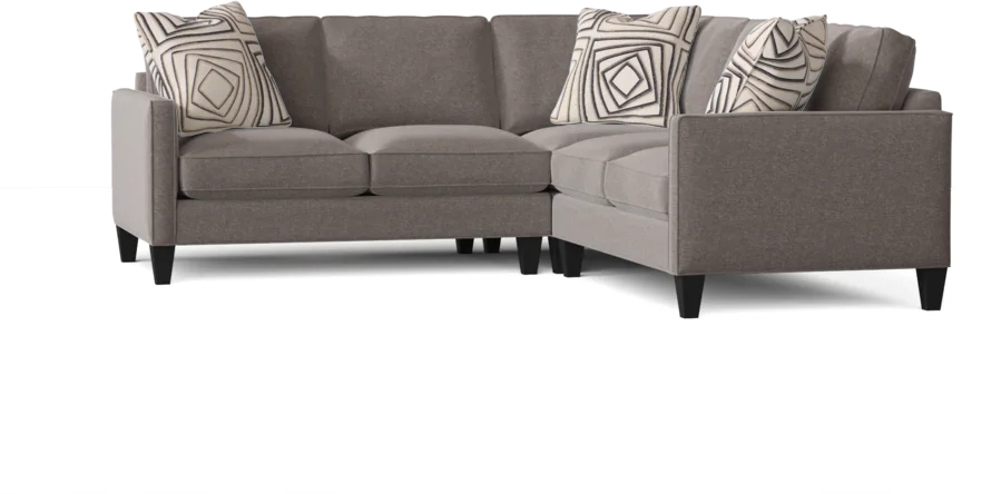L-Shape Sectional Sofa: Contemporary Sectional Features Stylish with Petite Track Arms(Crafty Cobblestone)