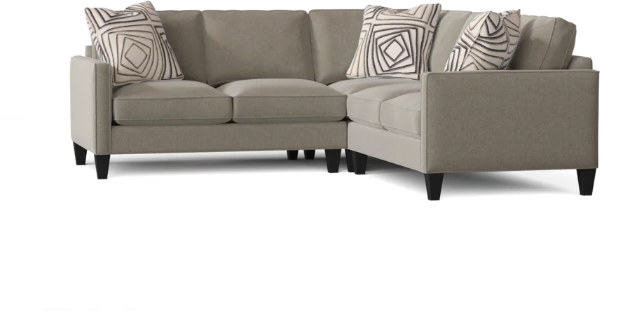 L-Shape Sectional Sofa: Contemporary Sectional Features Stylish with Petite Track Arms(Crafty Eucalyptus)