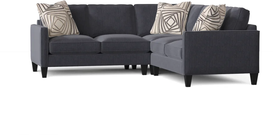 L-Shape Sectional Sofa: Contemporary Sectional Features Stylish with Petite Track Arms(Macarena Ocean)