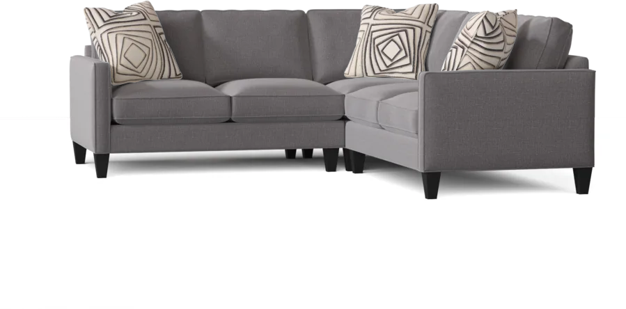 L-Shape Sectional Sofa: Contemporary Sectional Features Stylish with Petite Track Arms(Macarena Slate)