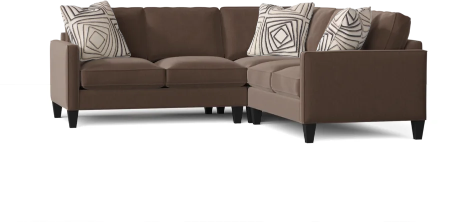 L-Shape Sectional Sofa: Contemporary Sectional Features Stylish with Petite Track Arms(Peyton Chocolate)