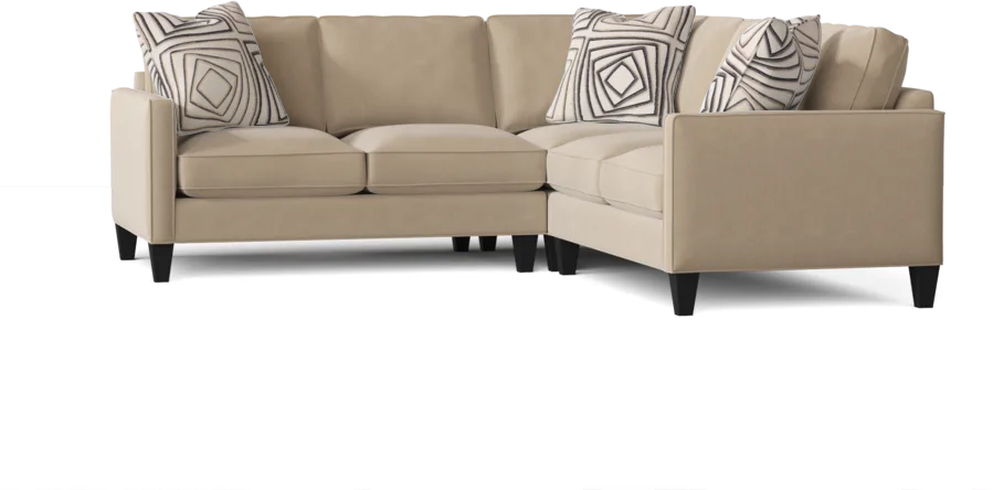 L-Shape Sectional Sofa: Contemporary Sectional Features Stylish with Petite Track Arms(Peyton Fawn)