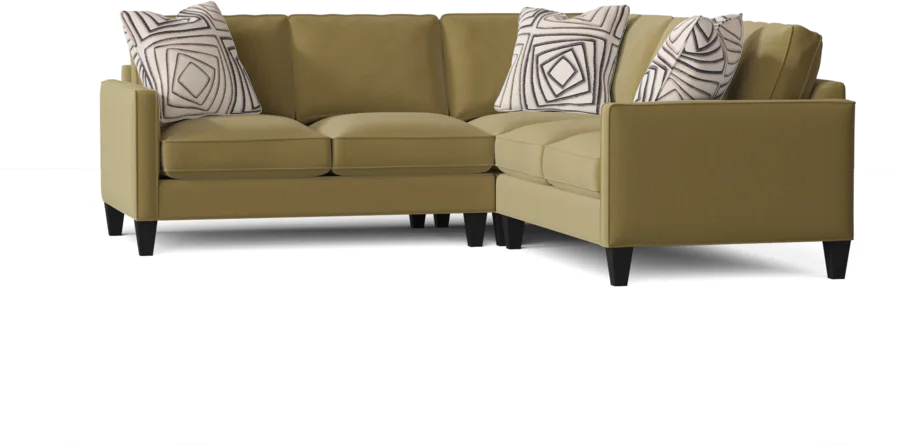 L-Shape Sectional Sofa: Contemporary Sectional Features Stylish with Petite Track Arms(Peyton Palm)